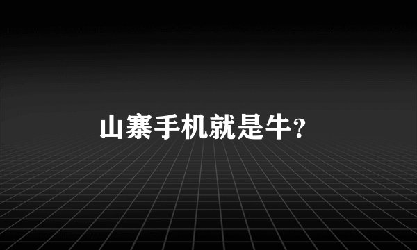 山寨手机就是牛？