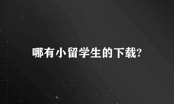 哪有小留学生的下载?