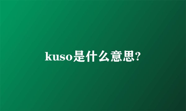 kuso是什么意思?