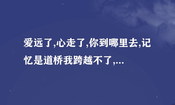 爱远了,心走了,你到哪里去,记忆是道桥我跨越不了,回家好不好.这首歌叫什么