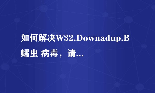 如何解决W32.Downadup.B蠕虫 病毒，请高手明示，谢谢！