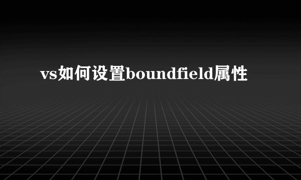 vs如何设置boundfield属性