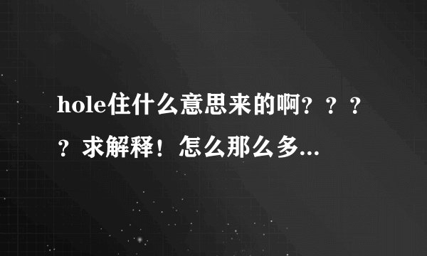 hole住什么意思来的啊？？？？求解释！怎么那么多人都说hole住啊？