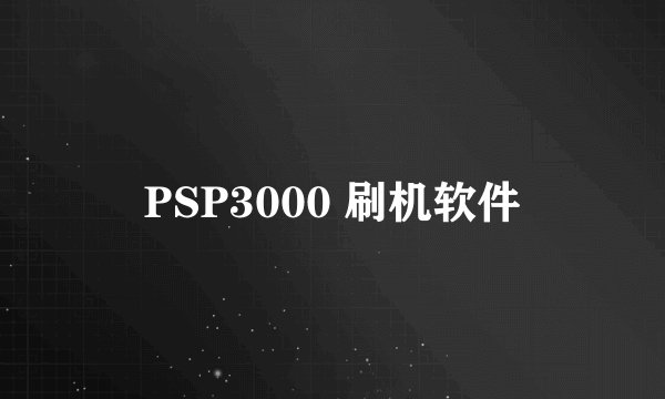 PSP3000 刷机软件