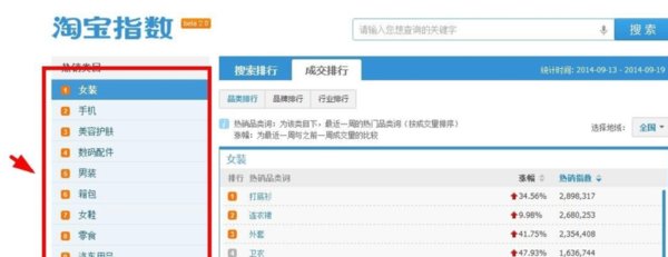 淘宝全部商品销量排行怎么查？