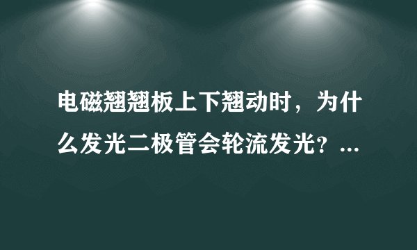 电磁翘翘板上下翘动时，为什么发光二极管会轮流发光？有解释过程 谢谢、