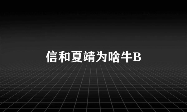 信和夏靖为啥牛B