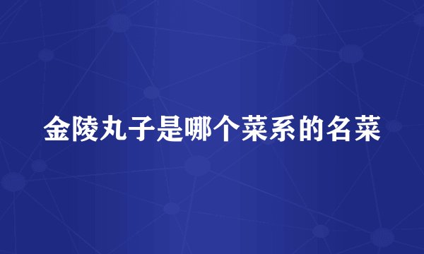 金陵丸子是哪个菜系的名菜