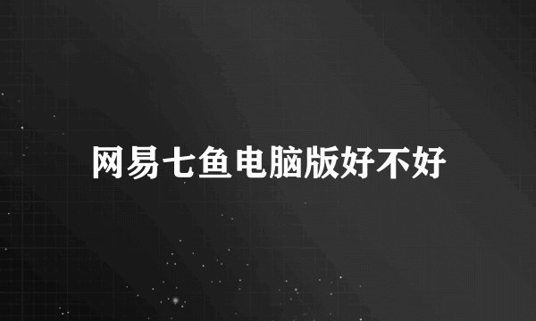 网易七鱼电脑版好不好