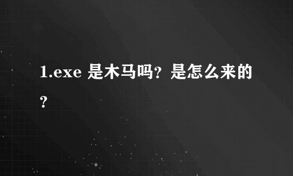 1.exe 是木马吗？是怎么来的？