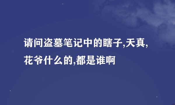 请问盗墓笔记中的瞎子,天真,花爷什么的,都是谁啊