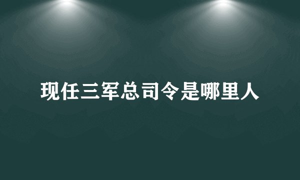 现任三军总司令是哪里人