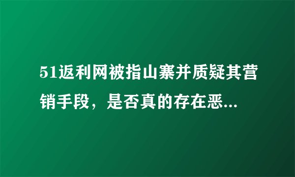51返利网被指山寨并质疑其营销手段，是否真的存在恶意炒作？
