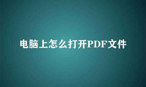 电脑上怎么打开PDF文件