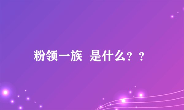 粉领一族  是什么？？