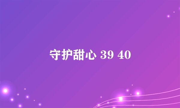 守护甜心 39 40