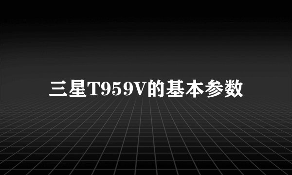 三星T959V的基本参数