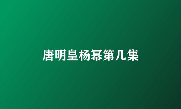 唐明皇杨幂第几集