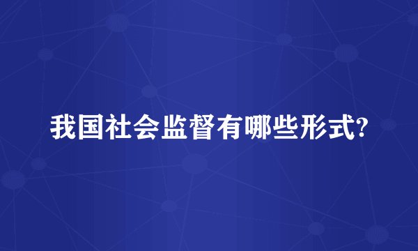 我国社会监督有哪些形式?