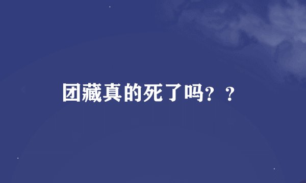 团藏真的死了吗？？