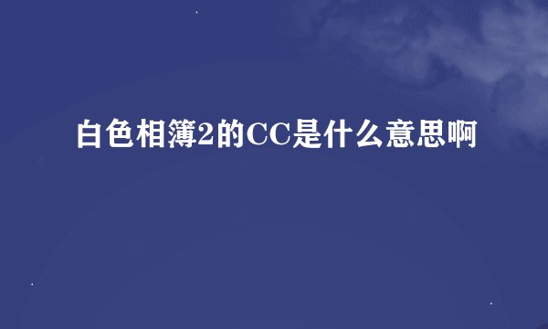 白色相簿2的CC是什么意思啊