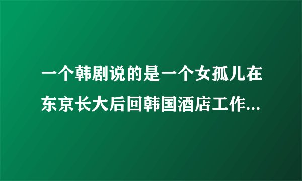 一个韩剧说的是一个女孤儿在东京长大后回韩国酒店工作，但我忘名字了，求回答。奖励大大的有！