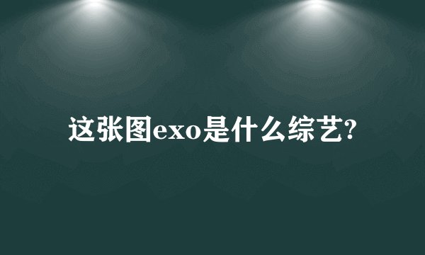 这张图exo是什么综艺?