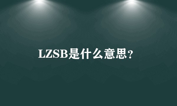LZSB是什么意思？