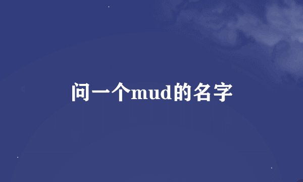 问一个mud的名字