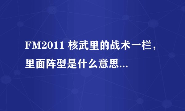 FM2011 核武里的战术一栏，里面阵型是什么意思？ 是电脑分析出来的本队最佳阵型吗？