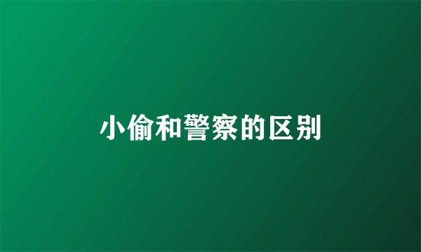 小偷和警察的区别