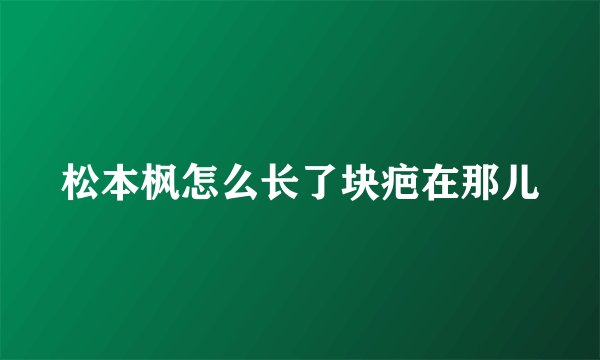 松本枫怎么长了块疤在那儿