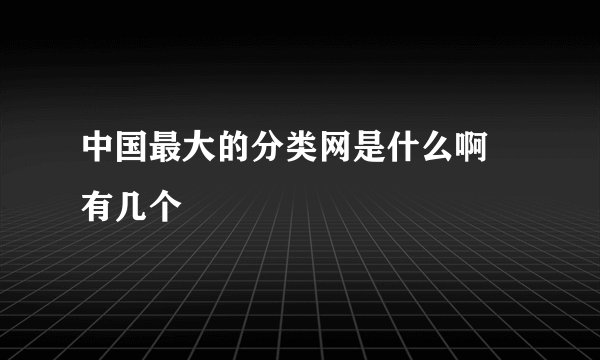 中国最大的分类网是什么啊  有几个