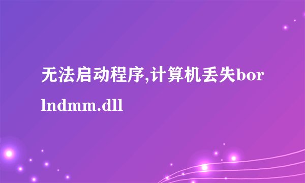 无法启动程序,计算机丢失borlndmm.dll
