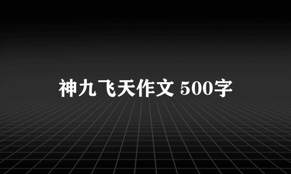神九飞天作文 500字