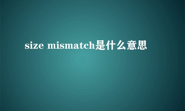 size mismatch是什么意思
