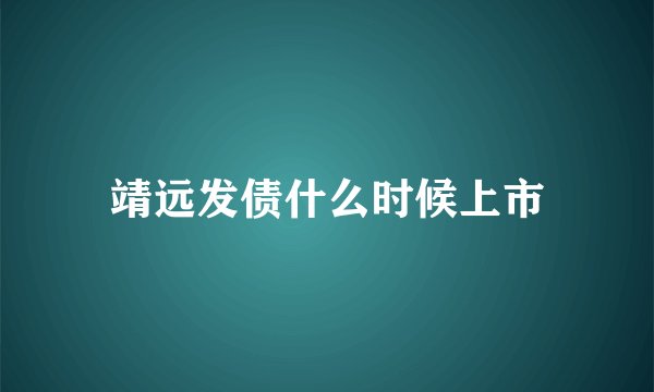 靖远发债什么时候上市