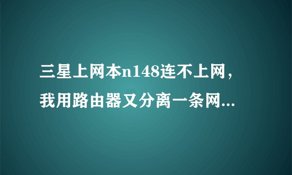 三星上网本n148连不上网，我用路由器又分离一条网线过去，可上不了网，是Vistia的系统，声明：不懂别说！