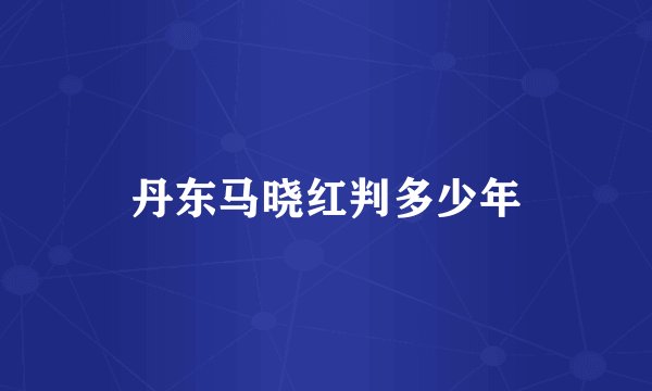 丹东马晓红判多少年