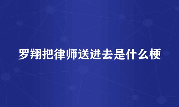 罗翔把律师送进去是什么梗