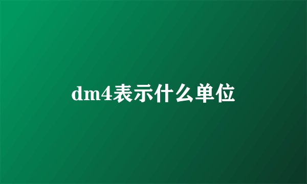 dm4表示什么单位