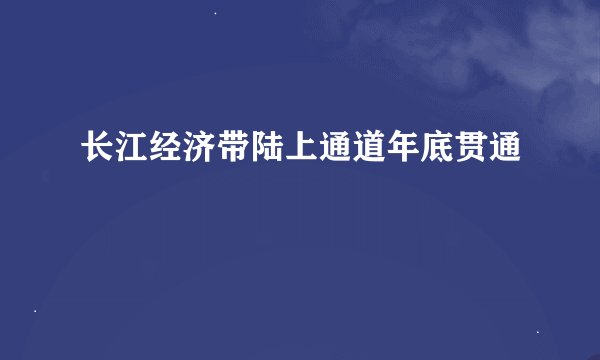 长江经济带陆上通道年底贯通