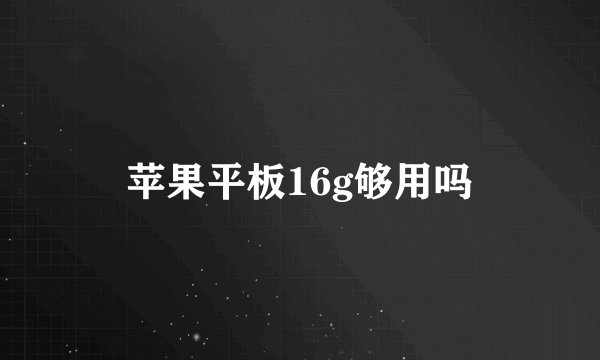 苹果平板16g够用吗