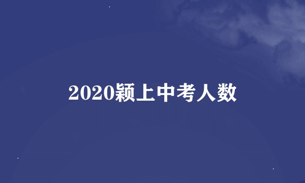2020颖上中考人数