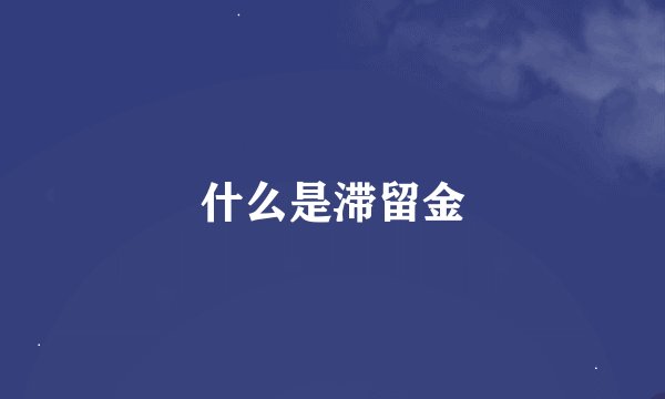 什么是滞留金