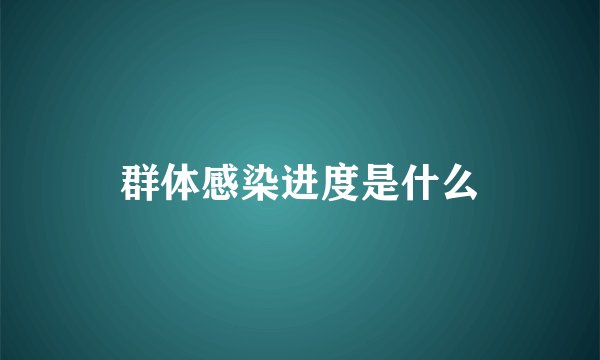 群体感染进度是什么