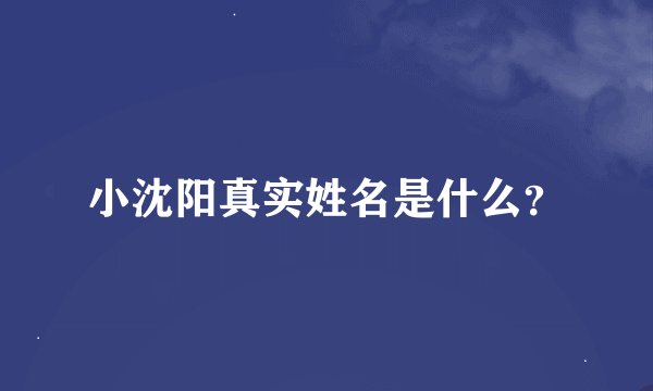小沈阳真实姓名是什么？