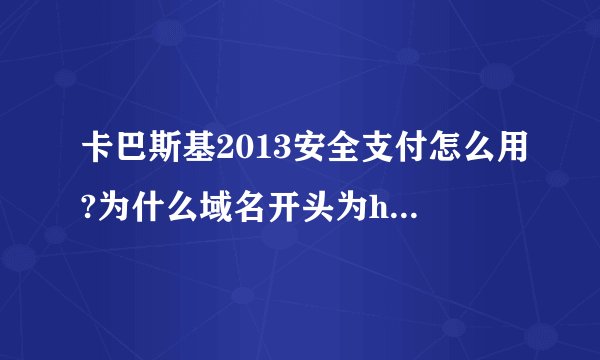 卡巴斯基2013安全支付怎么用?为什么域名开头为https？
