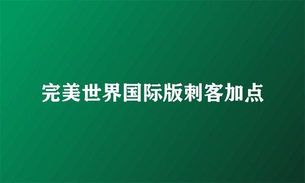 完美世界国际版刺客加点
