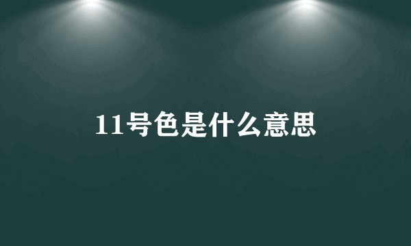 11号色是什么意思
